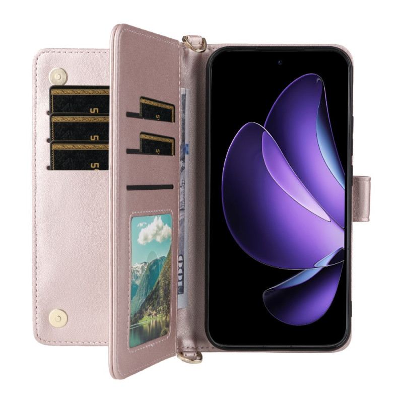 Bőrtok Oppo Reno 13 5g Retro Dizájn Pánttal És Vállpánttal