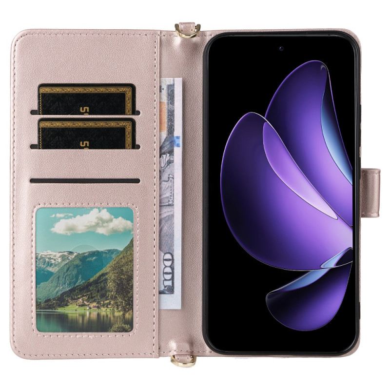 Bőrtok Oppo Reno 13 5g Retro Dizájn Pánttal És Vállpánttal