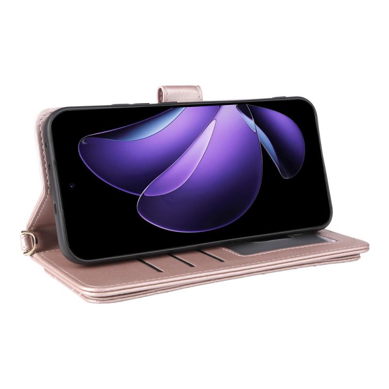 Bőrtok Oppo Reno 13 5g Retro Dizájn Pánttal És Vállpánttal