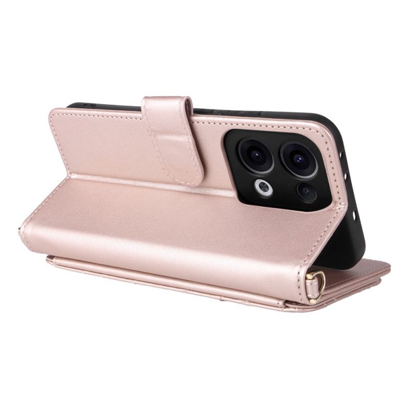 Bőrtok Oppo Reno 13 5g Retro Dizájn Pánttal És Vállpánttal