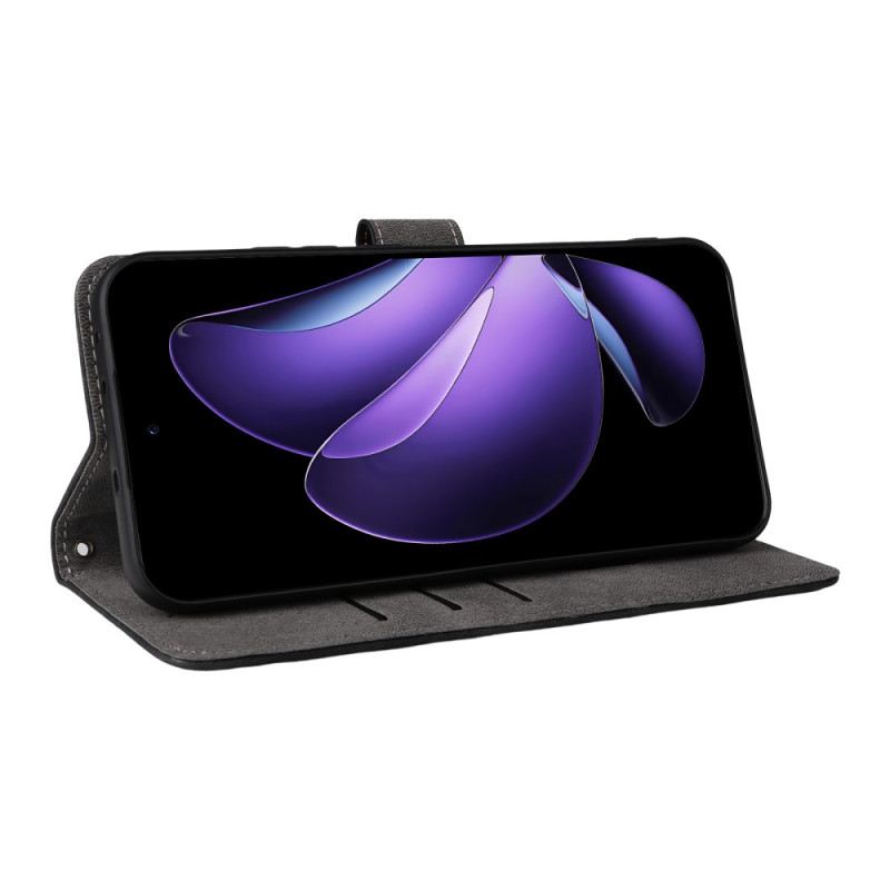 Bőrtok Oppo Reno 13 5g Velúr Hatású Rfid Védőszíj