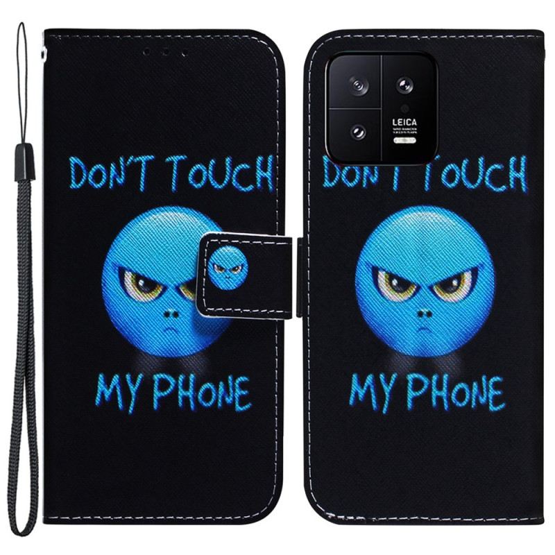 Fliptok / Bőrtok Xiaomi 13 szíjjal Lanyard Emoji Telefon