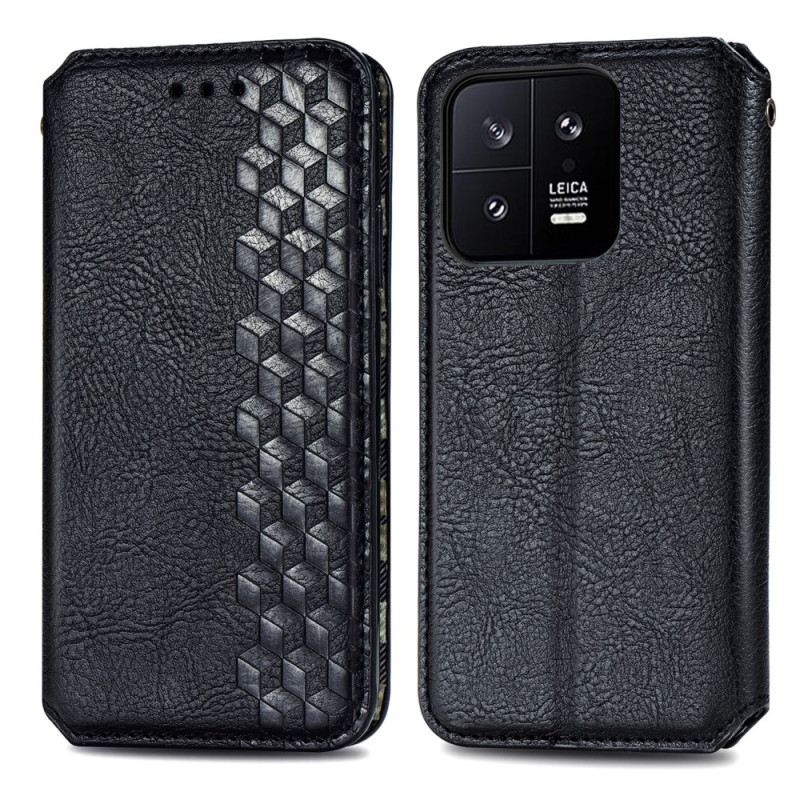 Fliptok Xiaomi 13 Bőrtok Vintage Minta