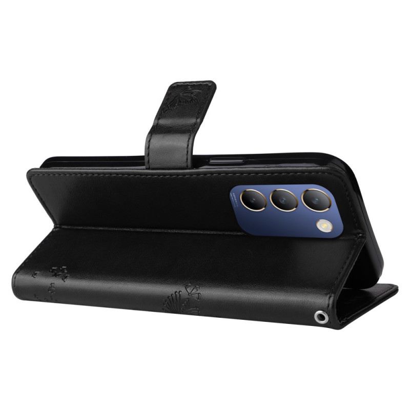 Bőrtok Vivo V40 Se 5g Fa És Macska