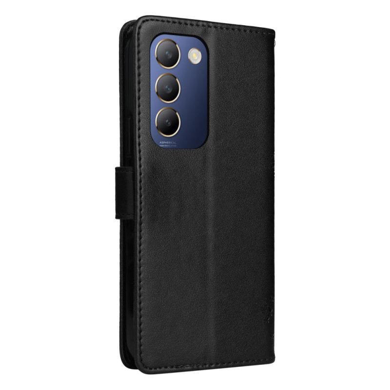 Bőrtok Vivo V40 Se 5g Fa És Macska