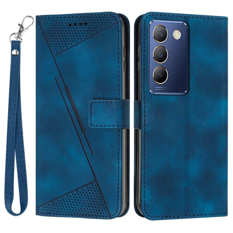 Bőrtok Vivo V40 Se 5g Háromszög Alakú Szíjminták