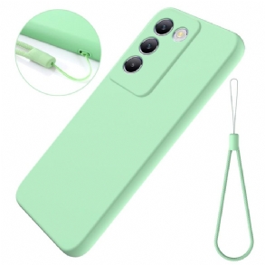 Mobiltelefon Tokok Vivo V40 Se 5g Folyékony Szilikon Pánttal