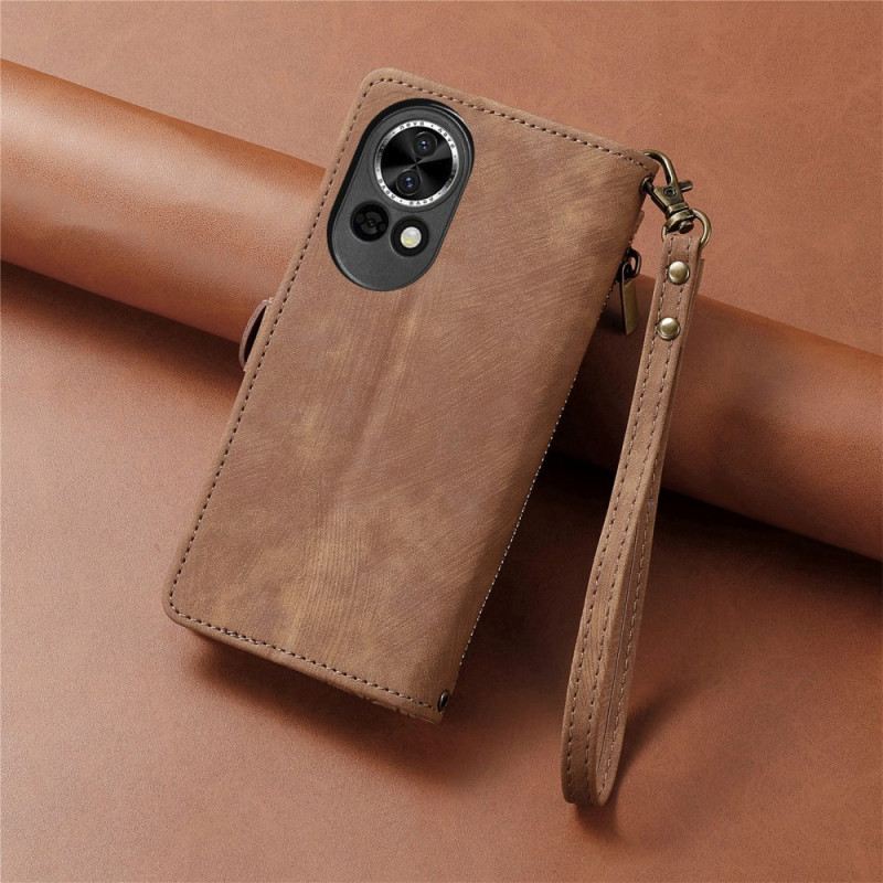 Fliptok Huawei Nova 13 Geometrikus Mintás Cipzáras Pénztárca