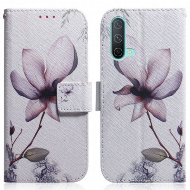 Fliptok / Bőrtok OnePlus Nord CE 5G Virág Poros Rózsaszín