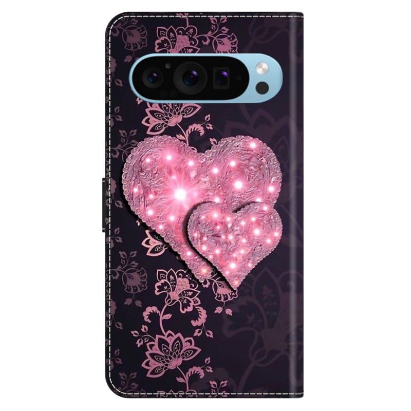 Bőrtok Google Pixel 9 Pro Xl Csipkeszívek