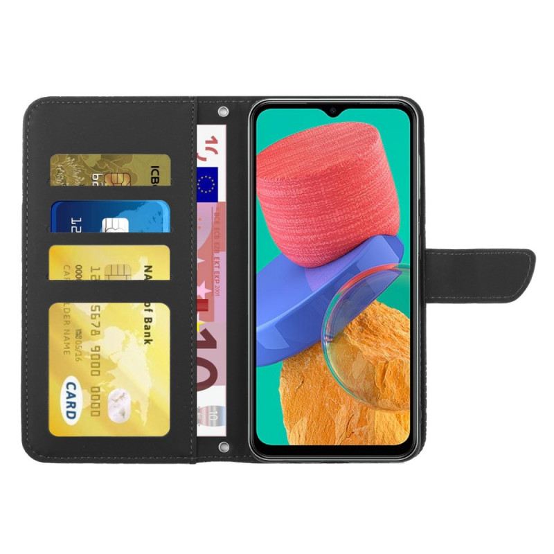 Fliptok / Bőrtok Samsung Galaxy M53 5G Pillangók És Vállpánt