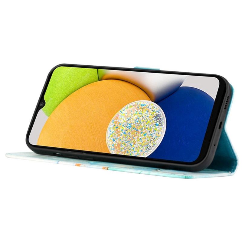 Fliptok Samsung Galaxy M53 5G Márvány Nyakpánttal