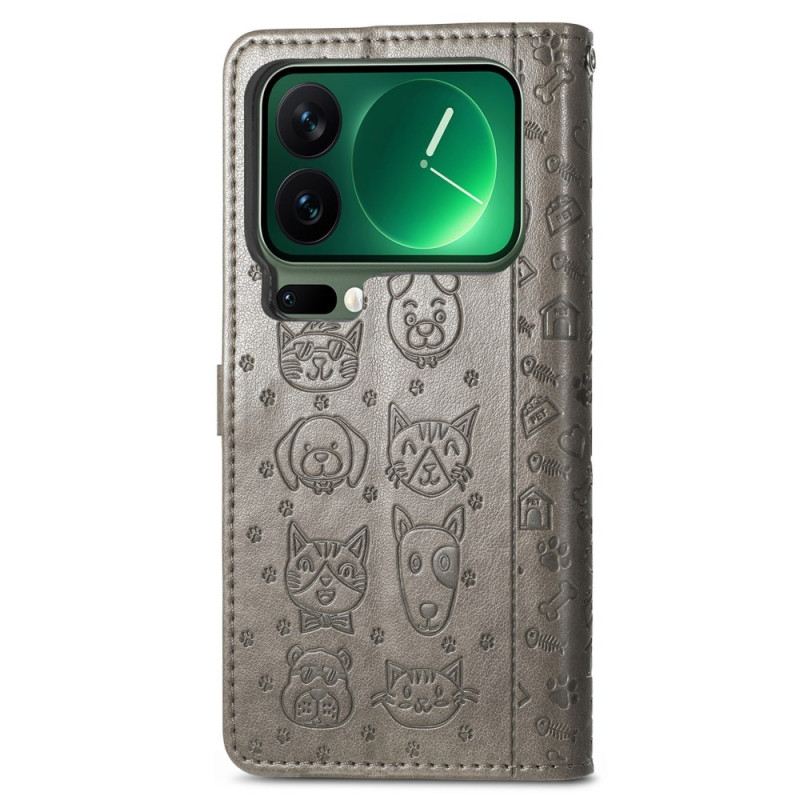 Bőrtok Xiaomi 17 Pro Max Animált Állatok