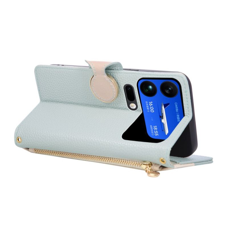 Bőrtok Xiaomi 17 Pro Max Cipzáras Kihajtható Pénztárca