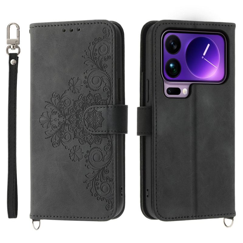 Bőrtok Xiaomi 17 Pro Max Csipke Pánttal És Vállpánttal