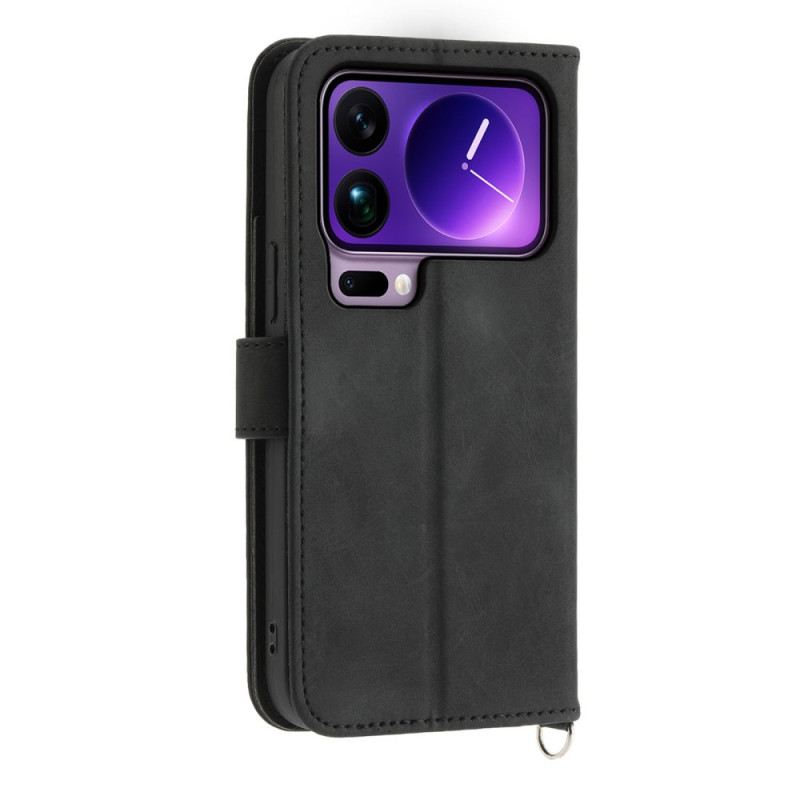 Bőrtok Xiaomi 17 Pro Max Csipke Pánttal És Vállpánttal