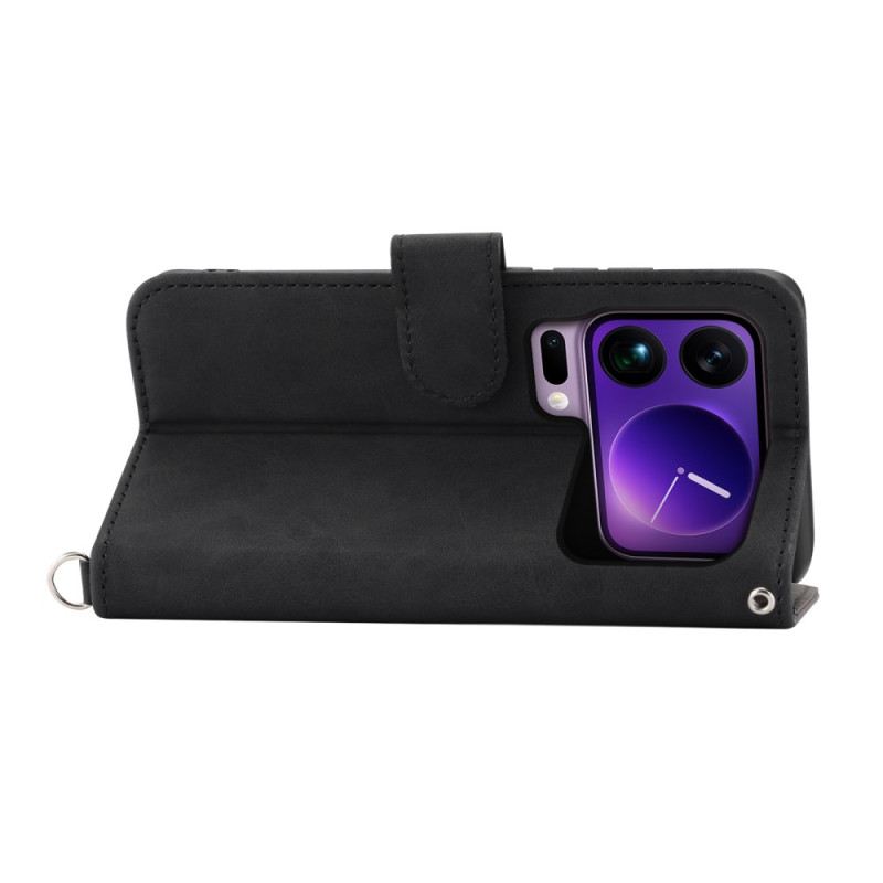 Bőrtok Xiaomi 17 Pro Max Csipke Pánttal És Vállpánttal