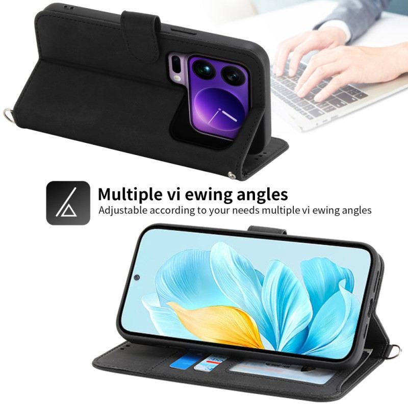 Bőrtok Xiaomi 17 Pro Max Csipke Pánttal És Vállpánttal