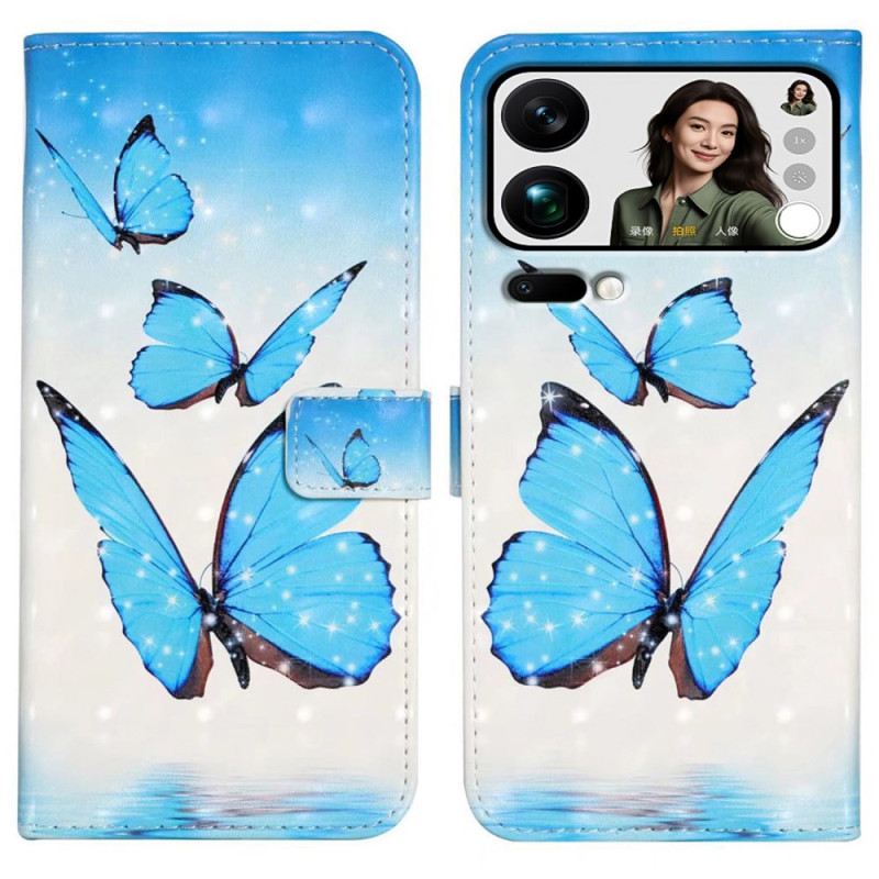 Bőrtok Xiaomi 17 Pro Max Három Pillangó