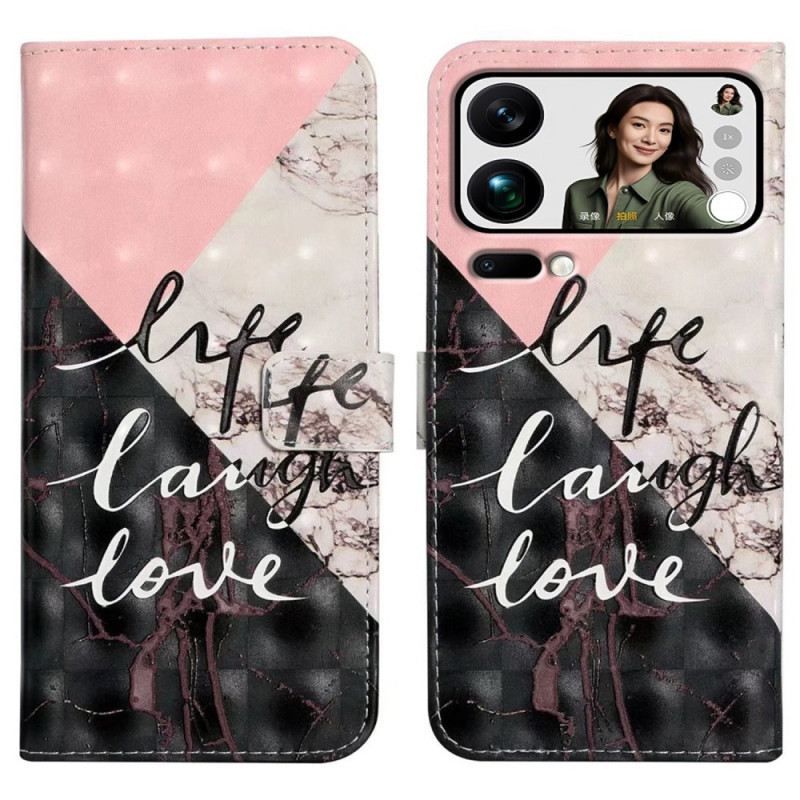 Bőrtok Xiaomi 17 Pro Max Háromszínű Márvány