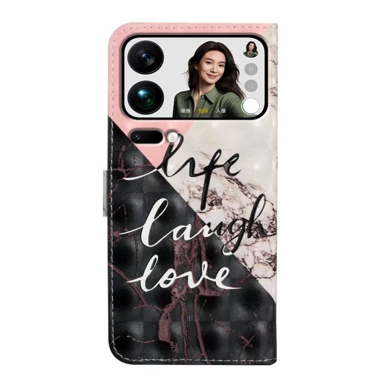 Bőrtok Xiaomi 17 Pro Max Háromszínű Márvány