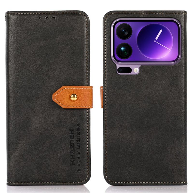 Bőrtok Xiaomi 17 Pro Max Khazneh Arany Csat