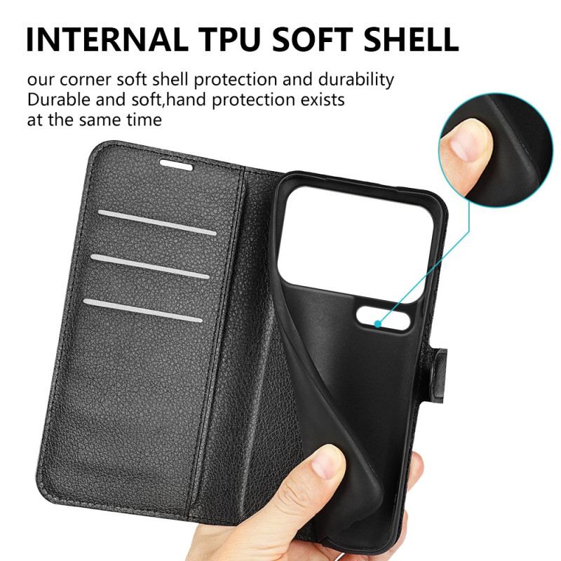 Bőrtok Xiaomi 17 Pro Max Műbőr Licsi Bőr