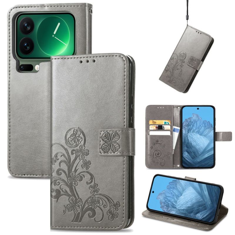 Bőrtok Xiaomi 17 Pro Max Négylevelű Lóherék