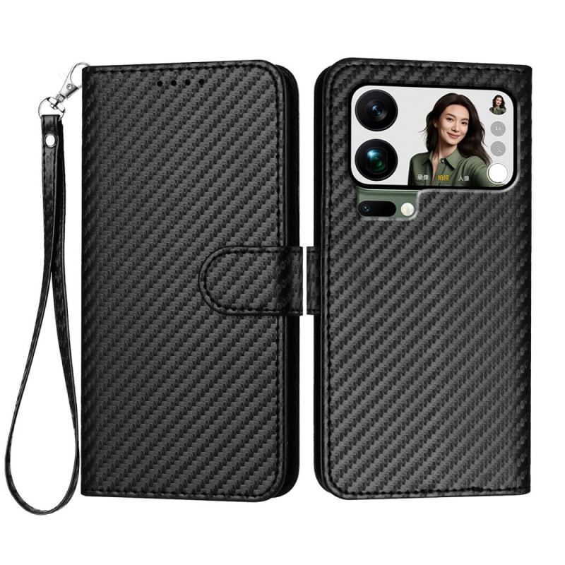 Bőrtok Xiaomi 17 Pro Max Szénszálas Nyakpánt