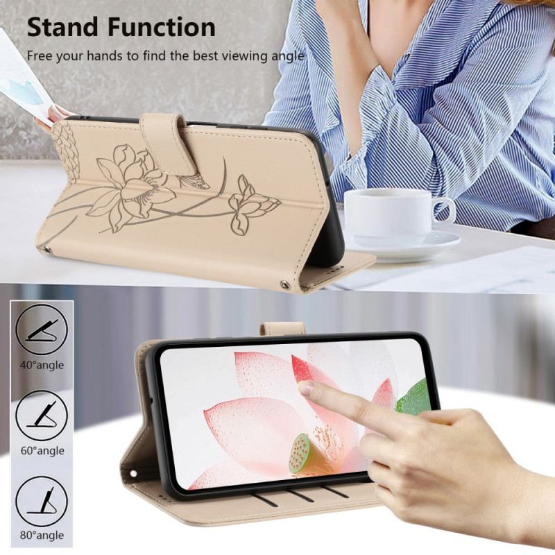 Fliptok Xiaomi 17 Pro Max Lótuszmintás Nyakpánttal