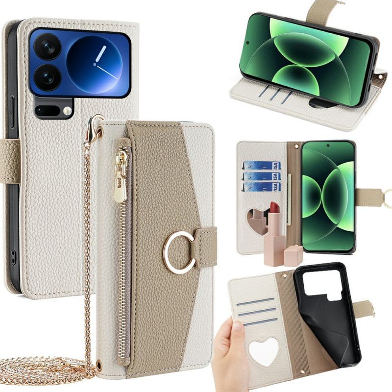 Fliptok Xiaomi 17 Pro Max Tükrös És Láncos Vállpánt