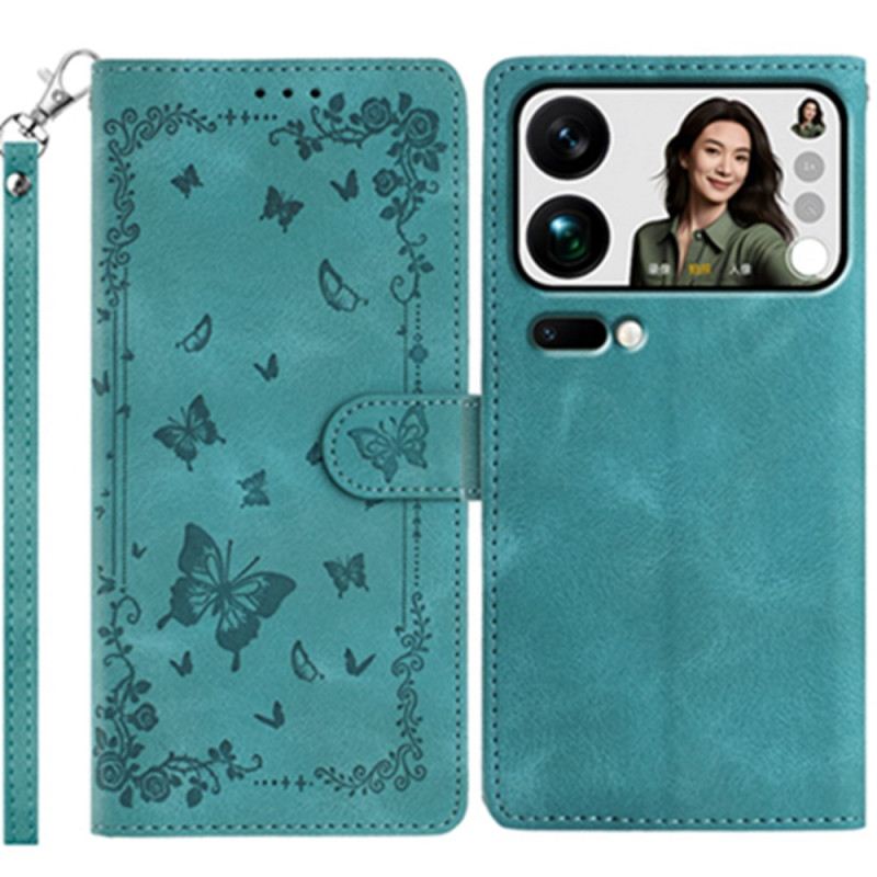 Fliptok Xiaomi 17 Pro Max Velúr Hatású Pillangók