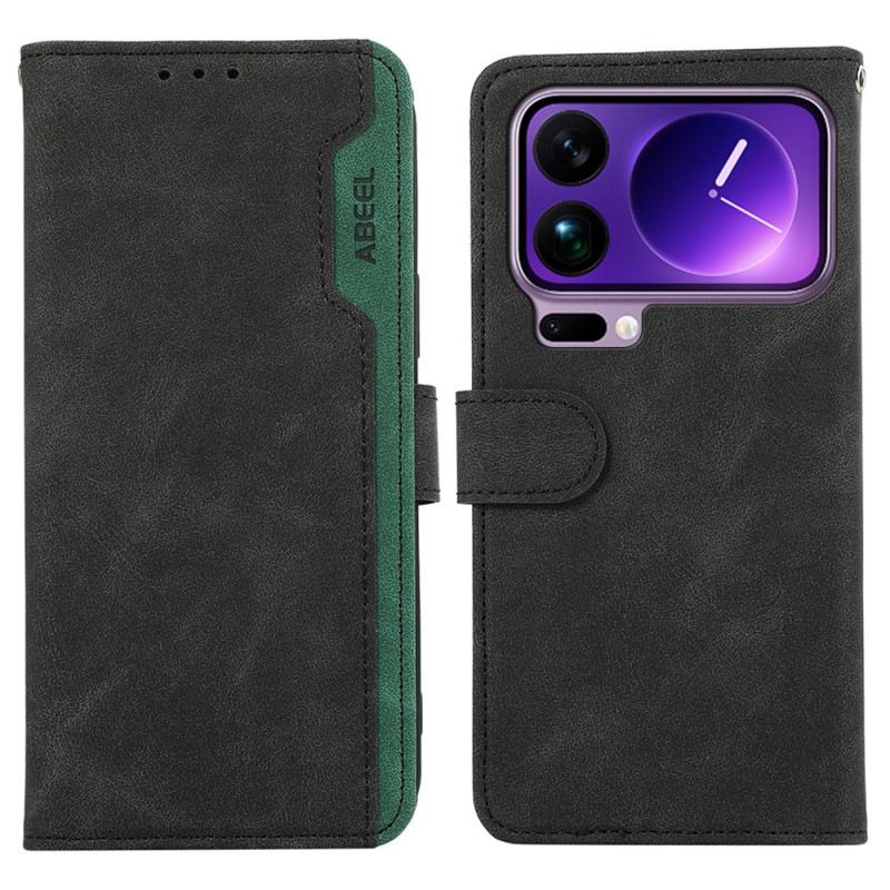 Kinyitható Bőrtok Xiaomi 17 Pro Max Abeel Kéttónusú