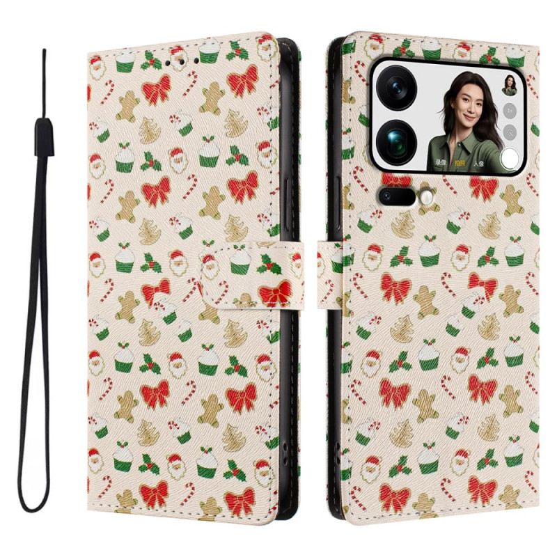 Kinyitható Bőrtok Xiaomi 17 Pro Max Karácsonyi