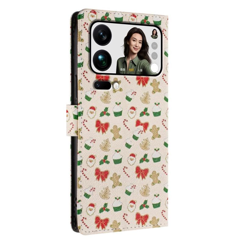 Kinyitható Bőrtok Xiaomi 17 Pro Max Karácsonyi