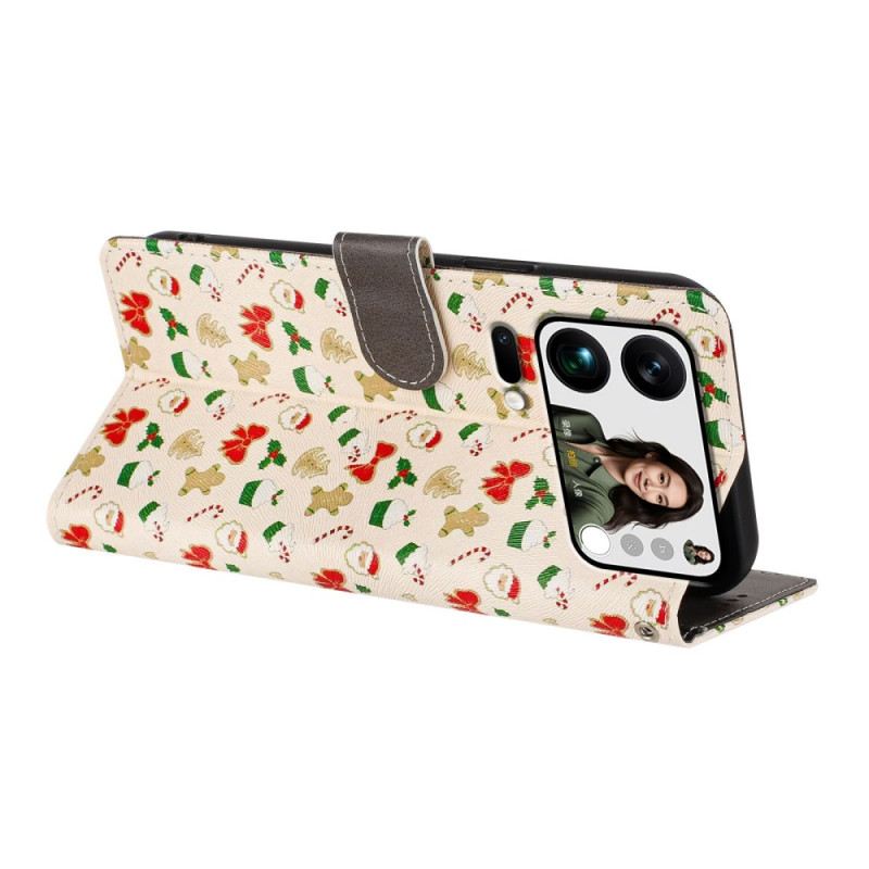 Kinyitható Bőrtok Xiaomi 17 Pro Max Karácsonyi