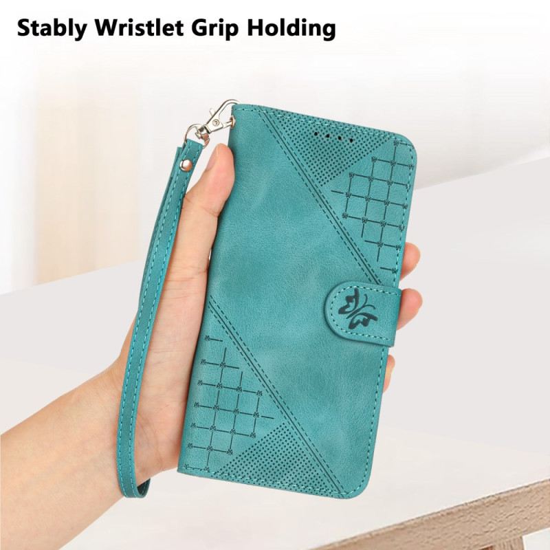 Kinyitható Bőrtok Xiaomi 17 Pro Max Pillangó És Geometrikus Dizájn