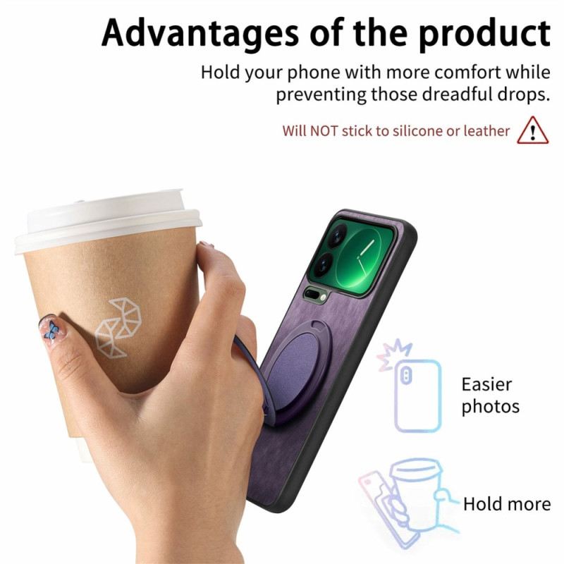 Mobiltelefon Tokok Xiaomi 17 Pro Max Forgatható Állvány És Retró Bőrhatású