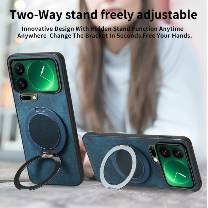 Mobiltelefon Tokok Xiaomi 17 Pro Max Forgatható Állvány És Retró Bőrhatású