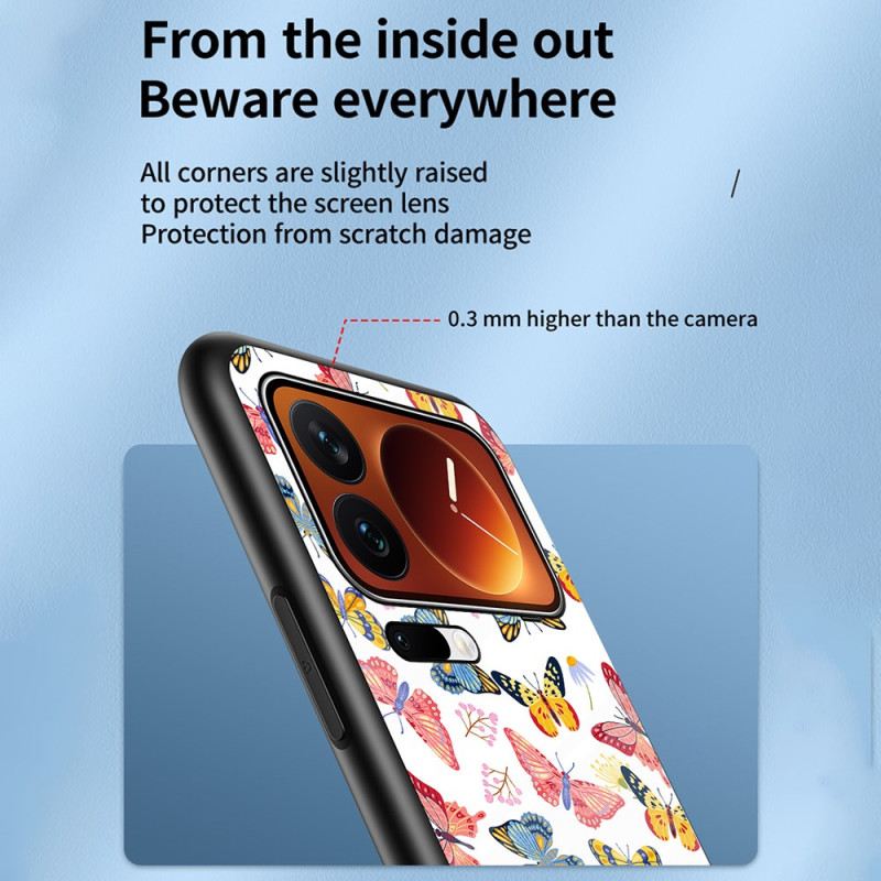 Tok Xiaomi 17 Pro Max Edzett Üveg Pillangóminta