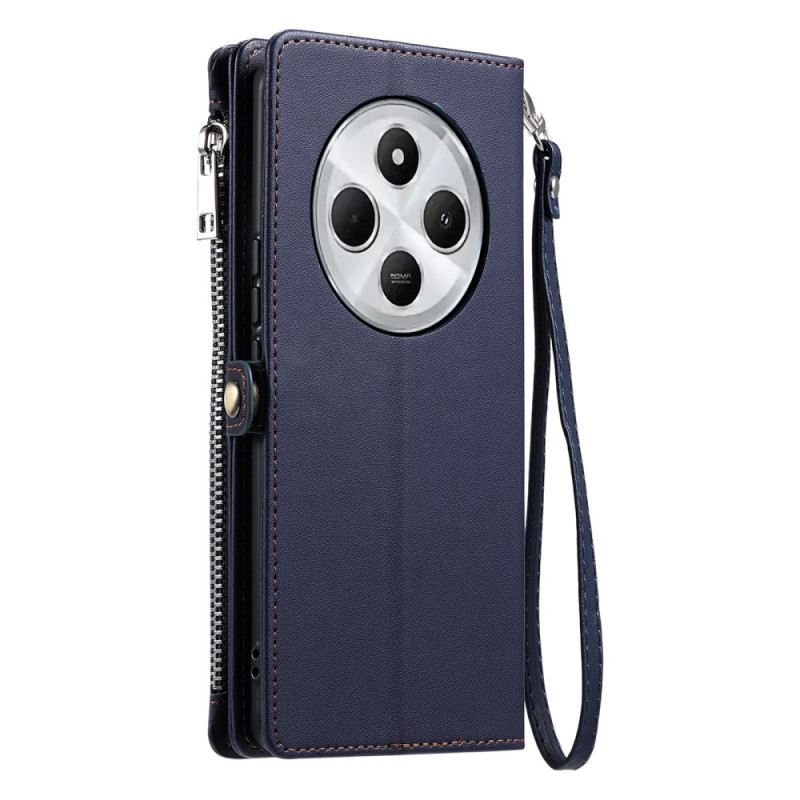 Bőrtok Poco C75 Aprópénztartó Pénztárca Pánttal És Vállpánttal