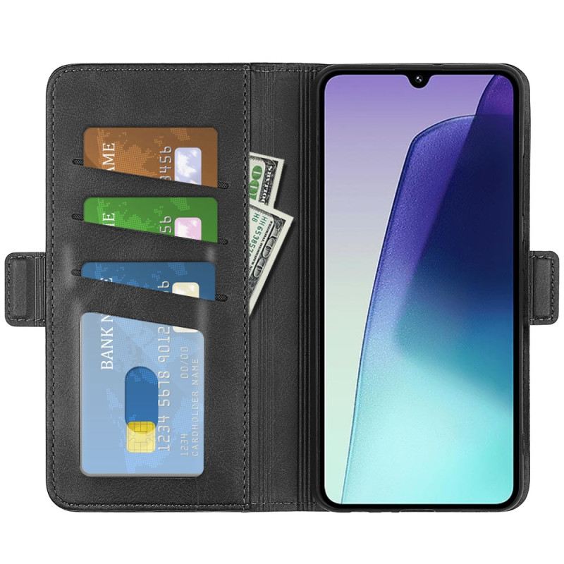 Bőrtok Poco C75 Dupla Csat