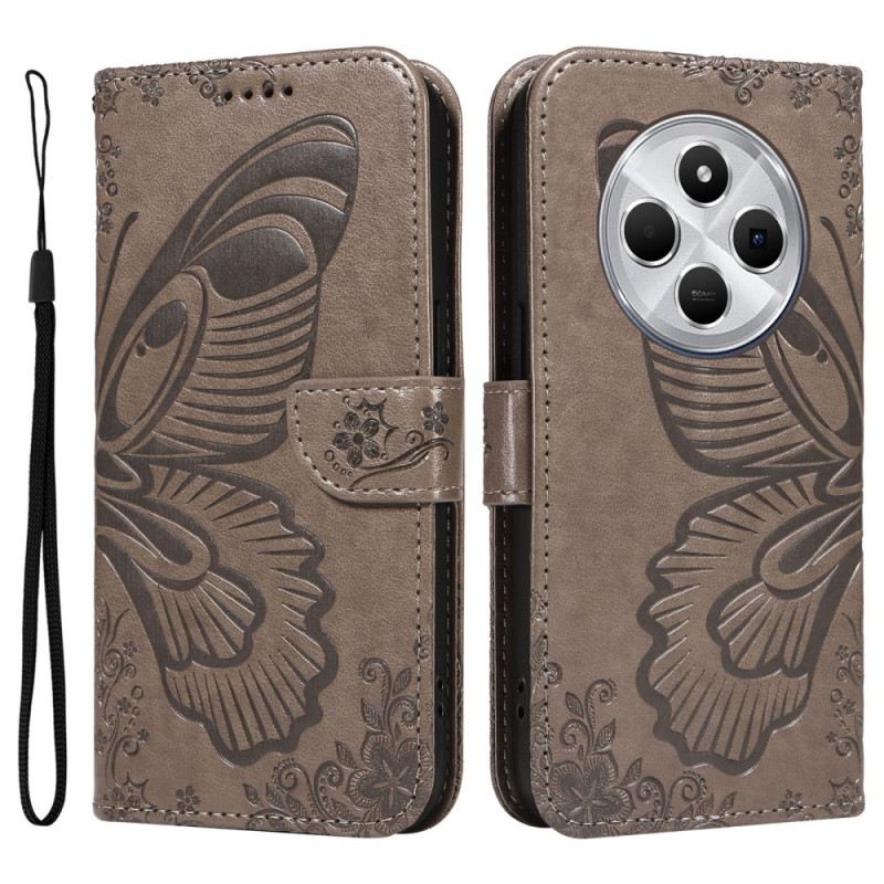 Bőrtok Poco C75 Grafikus Pillangó