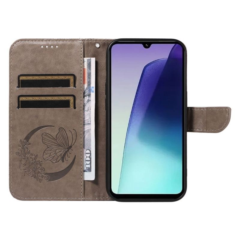 Bőrtok Poco C75 Grafikus Pillangó