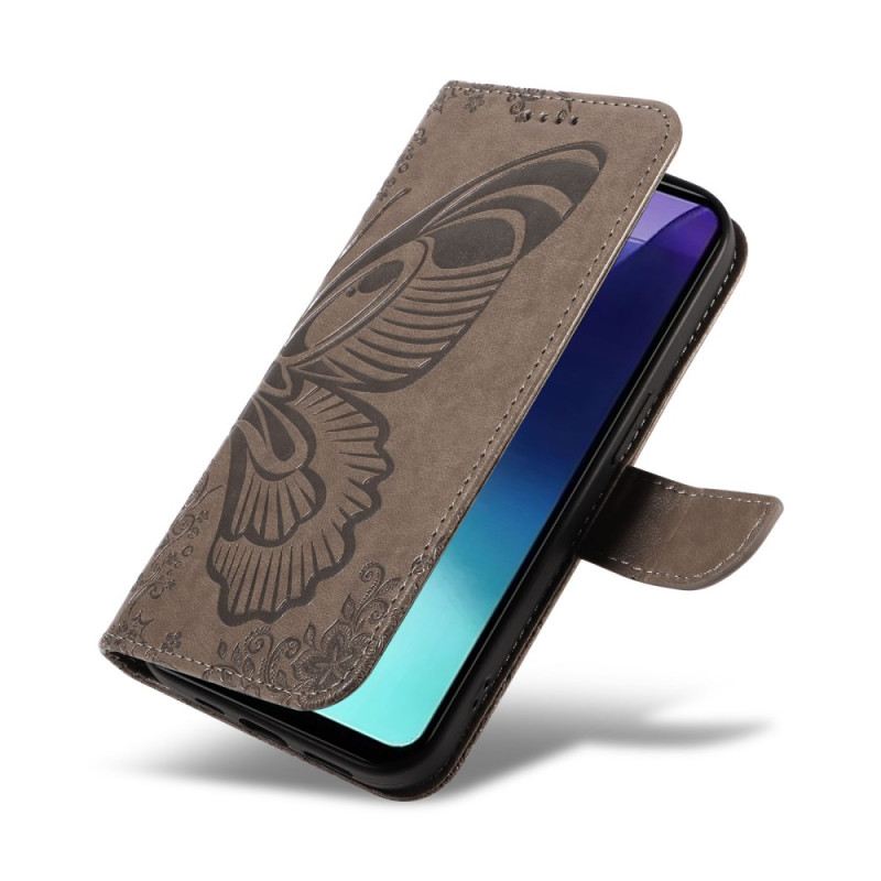 Bőrtok Poco C75 Grafikus Pillangó