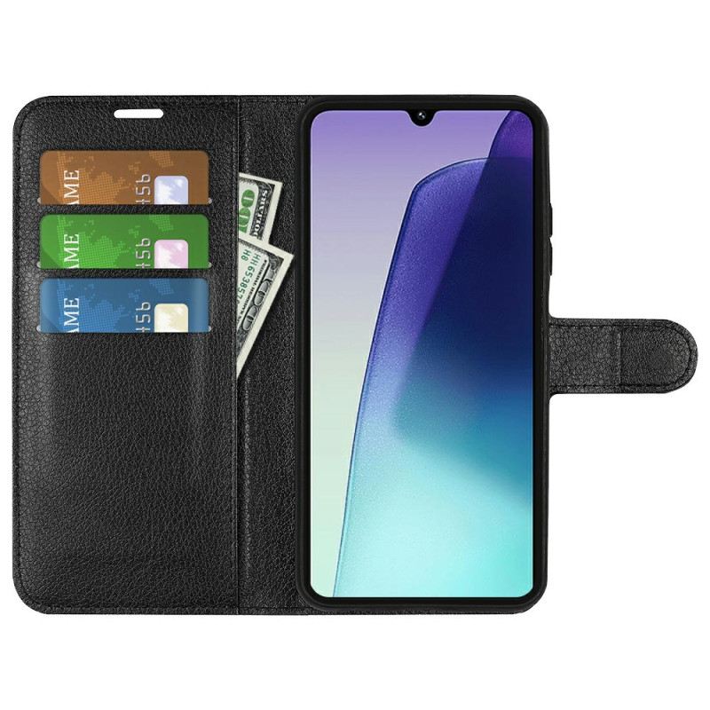 Bőrtok Poco C75 Licsi Műbőr