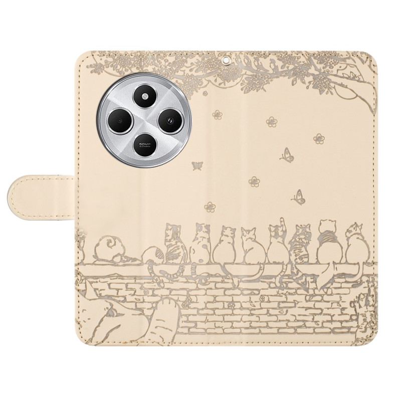 Bőrtok Poco C75 Macskák Pánttal