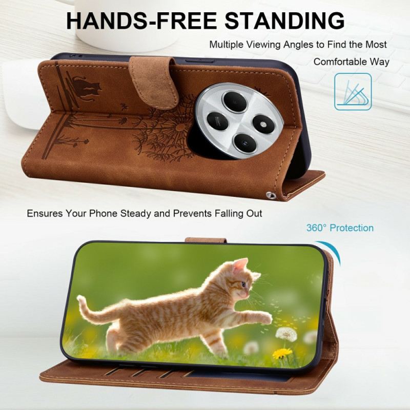 Bőrtok Poco C75 Pitypang Minta Pánttal