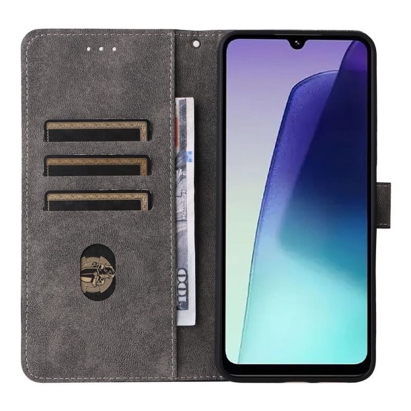 Bőrtok Poco C75 Velúr Hatású Rfid Blokkoló Pánttal