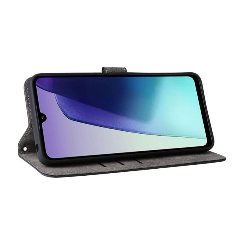 Bőrtok Poco C75 Velúr Hatású Rfid Blokkoló Pánttal